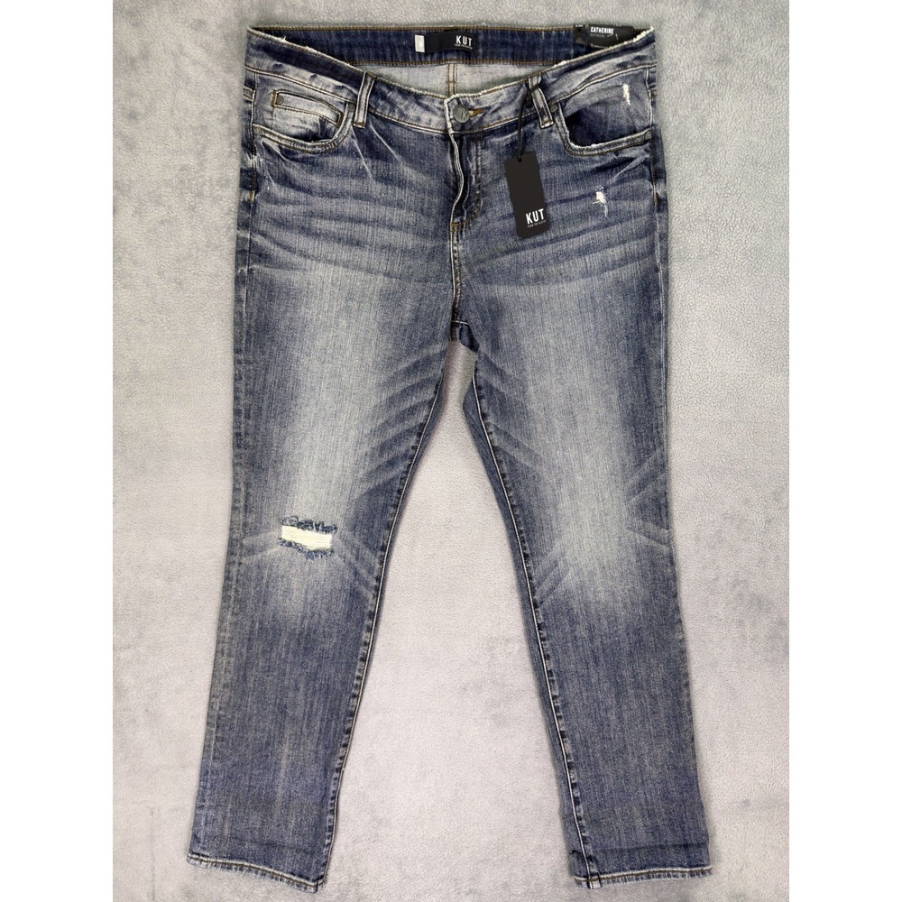 New‎ KUT from the Kloth Jeans Women 14 Blue Medium Wash Catherine Boyfriend